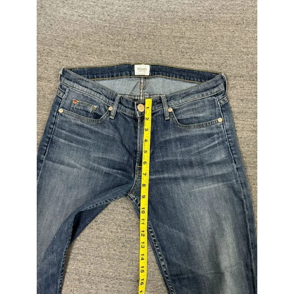 Hudson Blue Denim Skinny Jeans Women’s Mid Rise Size 30 x 30 Made in USA - Picture 5 of 16